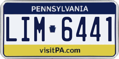 PA license plate LIM6441