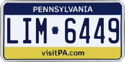 PA license plate LIM6449