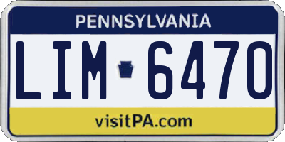 PA license plate LIM6470