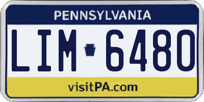 PA license plate LIM6480