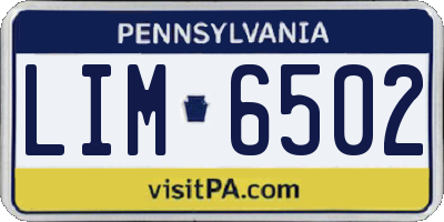 PA license plate LIM6502