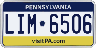 PA license plate LIM6506