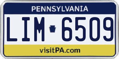 PA license plate LIM6509