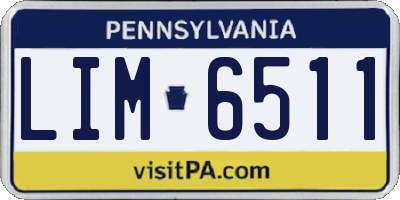 PA license plate LIM6511