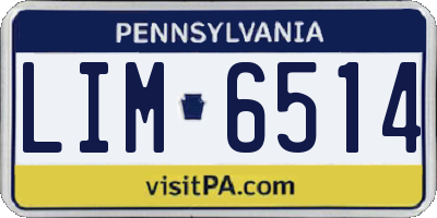 PA license plate LIM6514