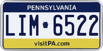 PA license plate LIM6522