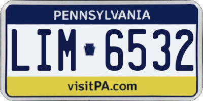 PA license plate LIM6532