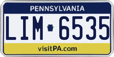 PA license plate LIM6535
