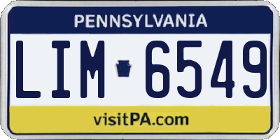PA license plate LIM6549