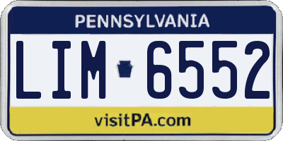 PA license plate LIM6552