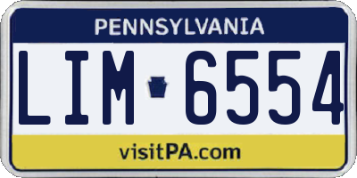 PA license plate LIM6554