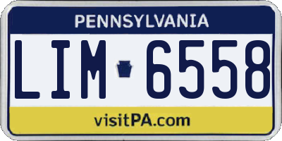 PA license plate LIM6558