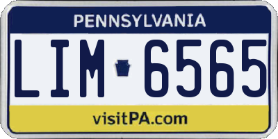 PA license plate LIM6565