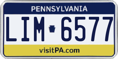 PA license plate LIM6577