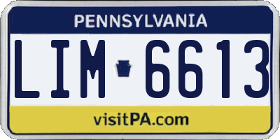 PA license plate LIM6613
