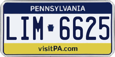 PA license plate LIM6625
