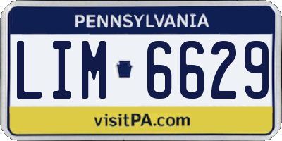 PA license plate LIM6629