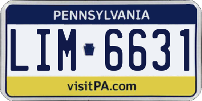 PA license plate LIM6631