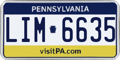 PA license plate LIM6635