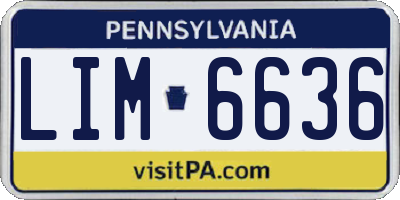 PA license plate LIM6636