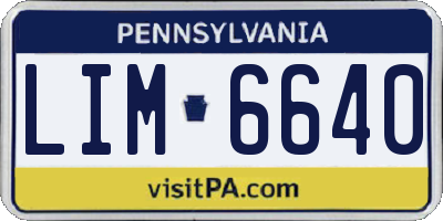 PA license plate LIM6640