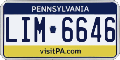 PA license plate LIM6646