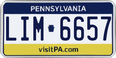 PA license plate LIM6657