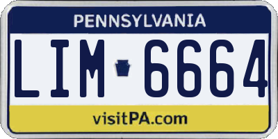 PA license plate LIM6664
