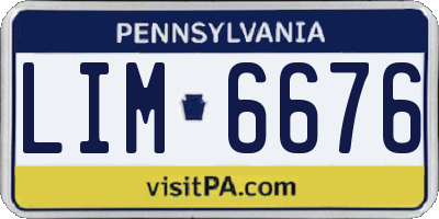 PA license plate LIM6676
