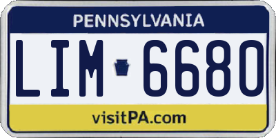 PA license plate LIM6680