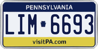 PA license plate LIM6693