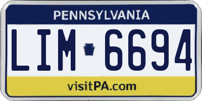 PA license plate LIM6694