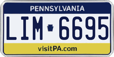 PA license plate LIM6695