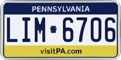 PA license plate LIM6706