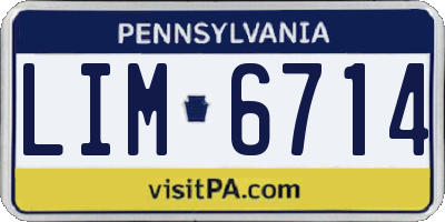 PA license plate LIM6714