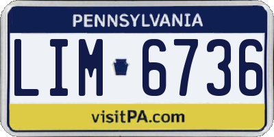 PA license plate LIM6736