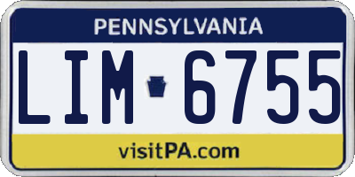 PA license plate LIM6755