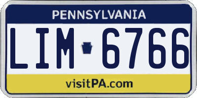 PA license plate LIM6766