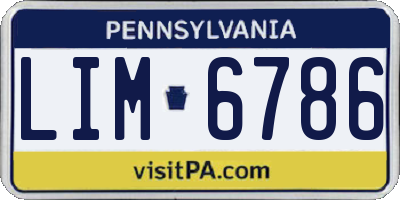 PA license plate LIM6786