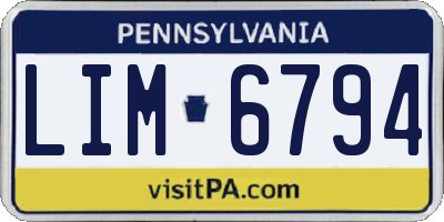 PA license plate LIM6794