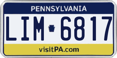 PA license plate LIM6817