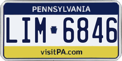 PA license plate LIM6846