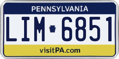 PA license plate LIM6851