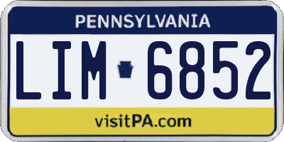 PA license plate LIM6852