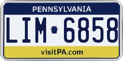 PA license plate LIM6858