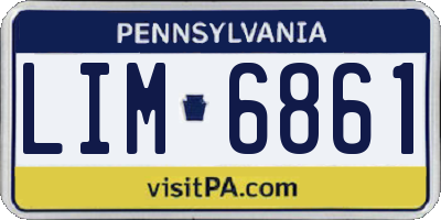 PA license plate LIM6861