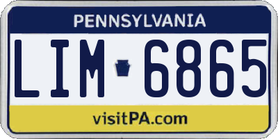 PA license plate LIM6865
