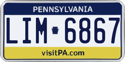 PA license plate LIM6867