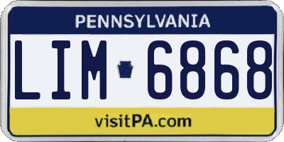 PA license plate LIM6868