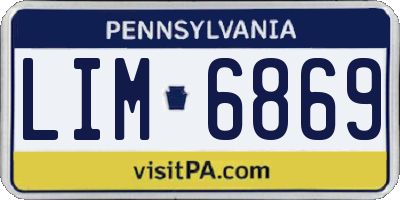 PA license plate LIM6869